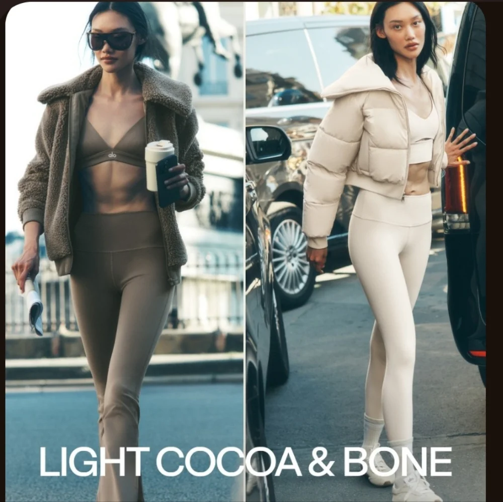 ALO Yoga🤎 NEW COLOR DROP Light Cocca Airbrush High-Waist Bootleg - Picture 9 of 9